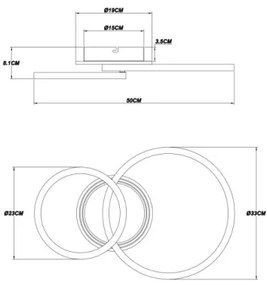 Globo 48039-30 - LED stropné svietidlo LORETTA LED/30W/230V pr. 33x50 cm čierne