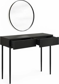 Toaletný stolík Nicole so zrkadlom 60 cm - čierny mat / čierna