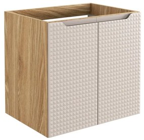 Závěsná umyvadlová skříňka Luxor Beige 82-60-2D béžová/dub olejovaný