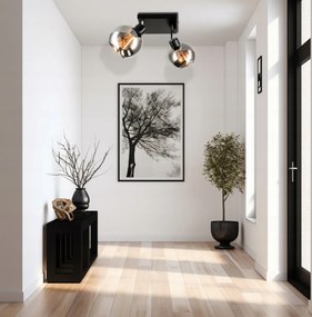 BERGE Sklenená LED stropná lampa 2xE27 - dymová guľa