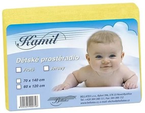 Bellatex Detské froté prestieradlo, žltá, 60 x 120 cm