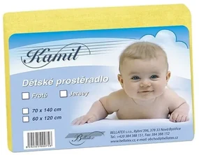 Bellatex Detské froté prestieradlo, žltá, 60 x 120 cm
