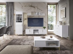 TV stolek Flinn 140 cm bílý/zlatý