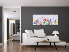 Obraz jarných kvetov (120x50 cm)