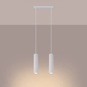 Sollux SL.1536 - Luster na lanku KARBON 2xGU10/10W/230V biela