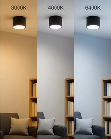 LED bodové svietidlo LED/10W/230V 3000/4000/6400K pr. 12 cm čierne