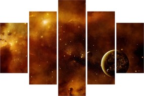 Obraz - Planéty s hmlovinou (150x105 cm)