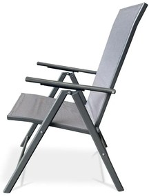 Autronic BONTEC Záhradná stolička, kov, sieťovina, šedá, AZC-S1116 GREY Farba: Šedá