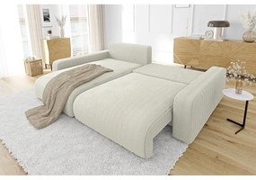 Krémová menčestrová rozkladacia rohová pohovka (variabilná) Sara – Ropez