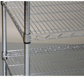 Chrómovaný regál s drôtenými policami, 900 x 900 x 350 mm