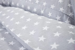 TOP BEDS Bavlnené detské obliečky Top Beds 160 x 110 sivá s bielymi hviezdičkami