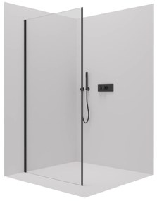 Cerano Porte, sprchová zástena ku sprchovému kútu 80x195 cm, 8mm číre sklo, čierny profil, CER-CER-413453