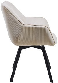 Jedálenská stolička Jordi Cord - krémová