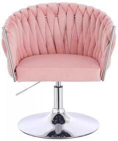 LuxuryForm DESIGN Stolička NORDEN VELUR na striebornom tanieri - ružová