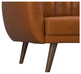 Oranžová rozkladacia pohovka z imitácie kože 207 cm Brittany - Novogratz