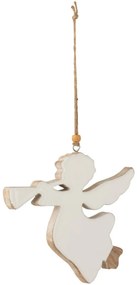 Závesný drevený anjelik s kovovými krídlami - 15*1,5*32cm