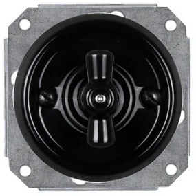 Elhard Okrúhly keramický otočný vypínač č.6/č.1, čierny KV1106B