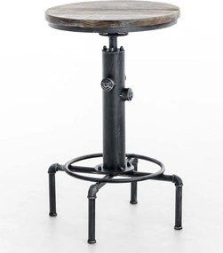 Kovový barový stôl Lumo v industriálnom štýle - v79-100 x Ø50 cm - Strieborná