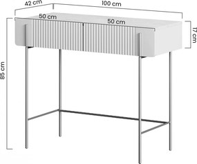 Toaletný stolík Malmi 100 cm so zásuvkami - kašmír / čierny nozki - Limitovaná ponuka