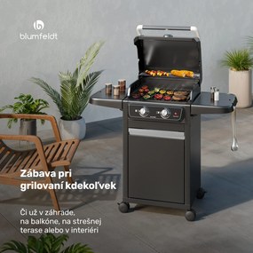 Blumfeldt ElectricPro elektrický gril, Výkonný, Sklopné bočné stolíky, Integrovaný teplomer