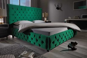 Dizajnová posteľ Laney Chesterfield 180 x 200 cm zelený zamat