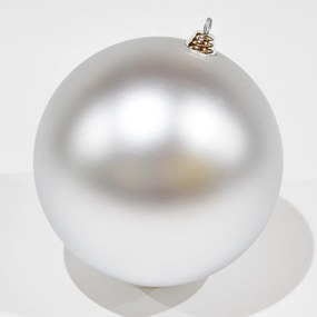 DECOLED Vianočná ozdoba - plastová guľa 1 ks, d.30 cm, strieborná, matná, interiér