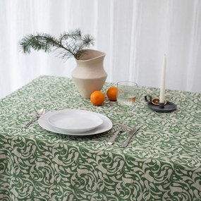 Ľanový obrus 140x300 cm Evergreen Damask – Linen Tales