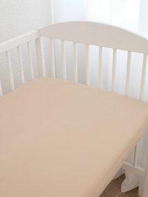 Jersey plachta do postieľky s elastanom Deluxe 70 × 140 cm – béžová