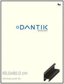 DANTIK rám na obraz 60x80 | ALU Černá matná (Plexi Čiré)