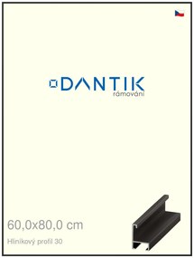 DANTIK rám na obraz 60x80 | ALU Černá matná (Plexi Čiré)