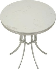 Odkladací stolík Istanbul 56 cm strieborný/mramor