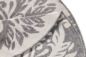 NORTHRUGS - Hanse Home koberce Kusový koberec Twin Supreme 103416 Madrid grey creme – na von aj na doma - 140x140 (priemer) kruh cm