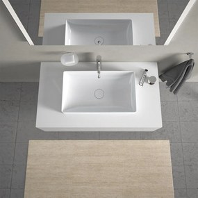 DURAVIT DuraSquare obdĺžniková umývadlová misa bez otvoru, bez prepadu, 600 x 345 mm, biela, s povrchom WonderGliss, 23556000001