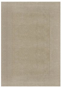 Béžový ručne tkaný vlnený koberec 300x400 cm Textured Wool Border – Flair Rugs