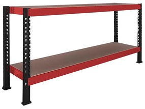 Trestles Nekonečný priemyselný regál 1400x2400x800, 2 police Farba: červená a čierna