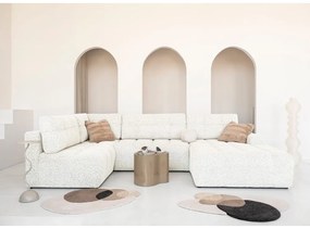 Krémová rozkladacia modulárna rohová pohovka s úložným priestorom (ľavý roh) Lulu – Miuform