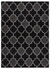 Koberec SIZAL FLOORLUX 20607 marokánsky, trellis - čierny, strieborný