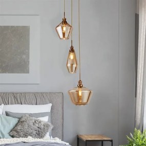 Searchlight 5423-3AB - Luster na lanku MIA 3xE27/60W/230V mosadz