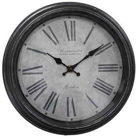 Čierne nástěnne hodiny -  Ø 25*4 cm / 1xAA