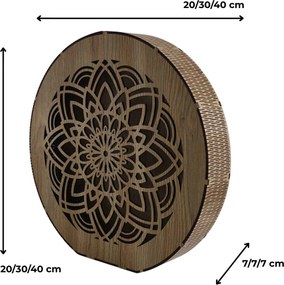 Stmievateľná drevená lampa Mandala | HEARF: HDF - Orech 20 cm 4784-115165 LED0608