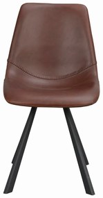 Hnedá jedálenská stolička s čiernymi nohami Rowico Alpha
