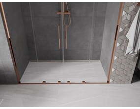 Mexen Velar L Duo, posuvné sprchové dvere do otvoru 170 cm, 8mm číre sklo, ružové zlato, 871-170-003-02-60
