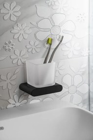 Sapho Sapho, FLORI pohár, mliečne sklo, čierny mat, RF004/15