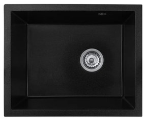 Gamma Decor 5040, 1-komorový granitový drez 560x460x180 mm, čierna škvrnitá, GMA-ZLE000081