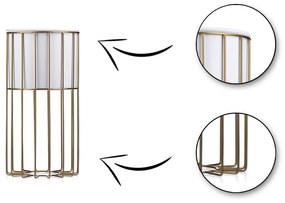 KOVOVÝ KVETINÁČ SO STOJANOM GLAM 42X20 CM BIELA/ZLATÁ