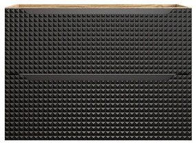 Závěsná umyvadlová skříňka Luxor Black s deskou 80 cm černá/dub olejovaný