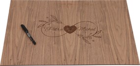 ČistéDrevo Drevená svadobná ceduľa na podpisy orech - nekonečno