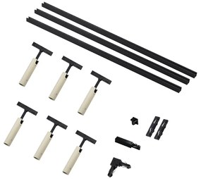 Moderný koľajnicový systém s 6 béžovými a čiernymi bodovými svetlami 1-fázový - Slimline Uzzy