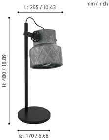 Eglo 39857 - Stolná lampa HILCOTT 1xE27/40W/230V