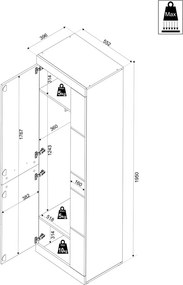 Predsieňová šatníková skriňa Barcelo, dub viking